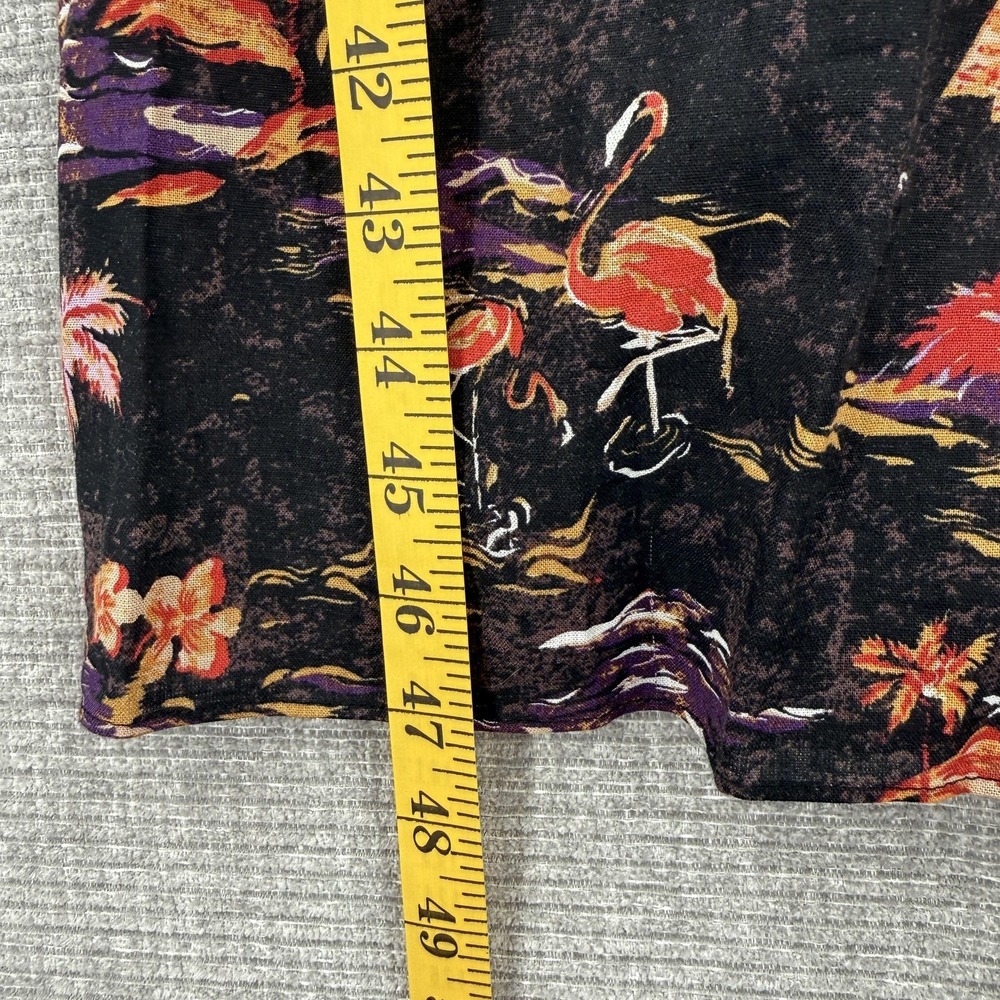 Free People Dress Womens 4 Black Flamingo Tropical Linen Maxi Strappy Open‎ Back - Picture 6 of 15